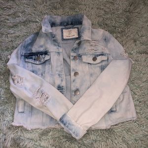 Distressed jean jacket